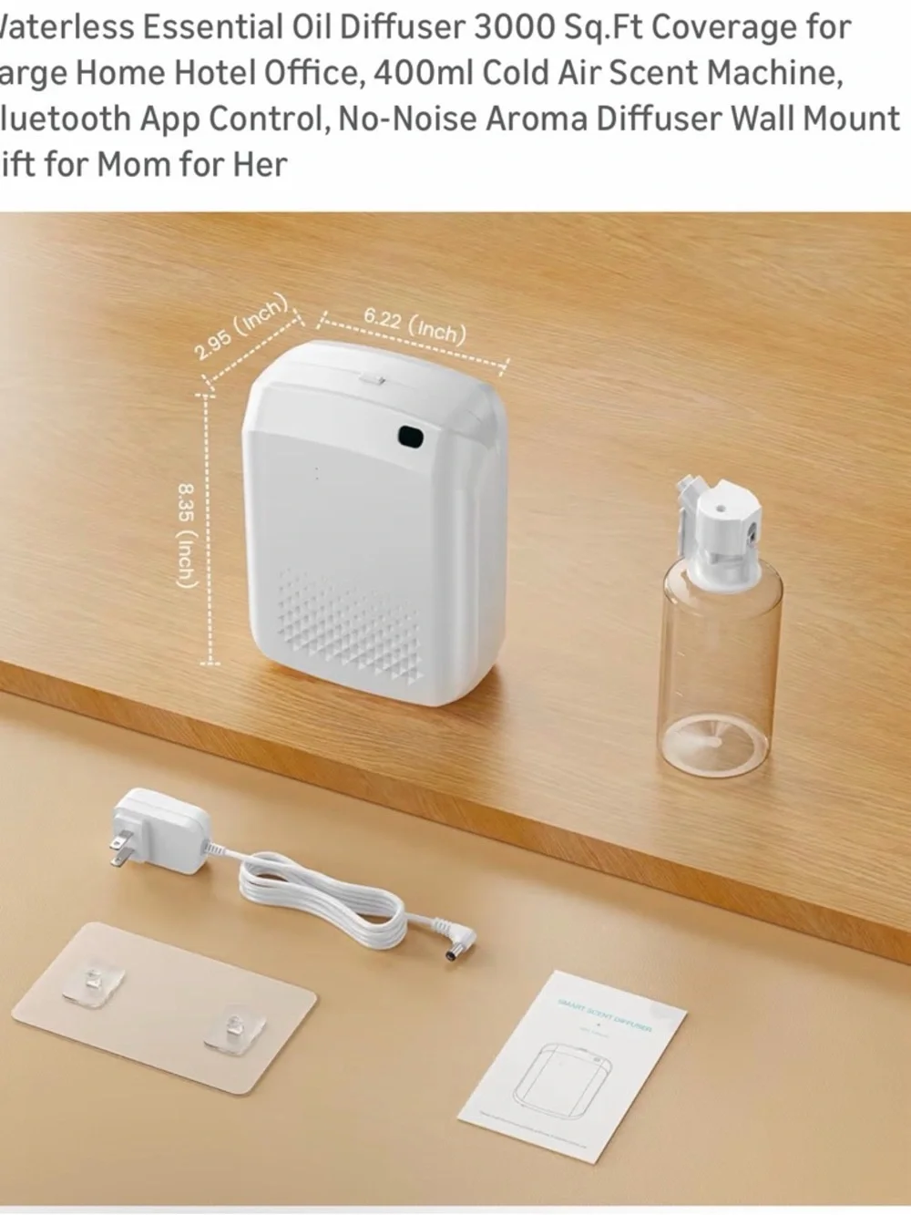 Waterless Bluetooth Essential Oil Diffuser - White